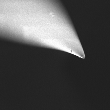 An SEM image of a quartz-glass nanopore